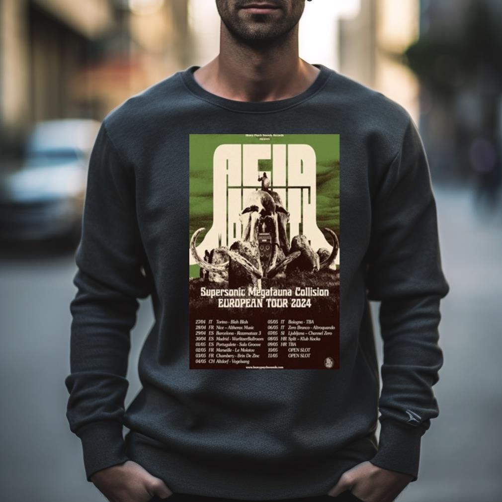 Acid Mammoth Supersonic Megatehna Collision European Tour 2024 Shirt