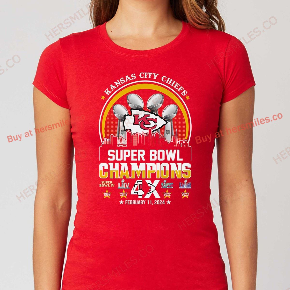 Kansas City Chiefs Super Bowl Champions 4x February 11 2024 T-shirt