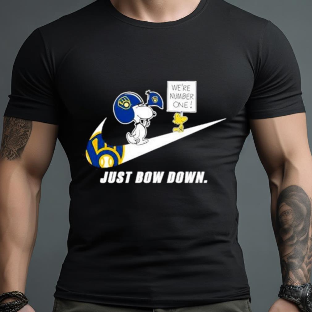 Snoopy Mlb Just Bow Down Milwaukee Brewers Shirt