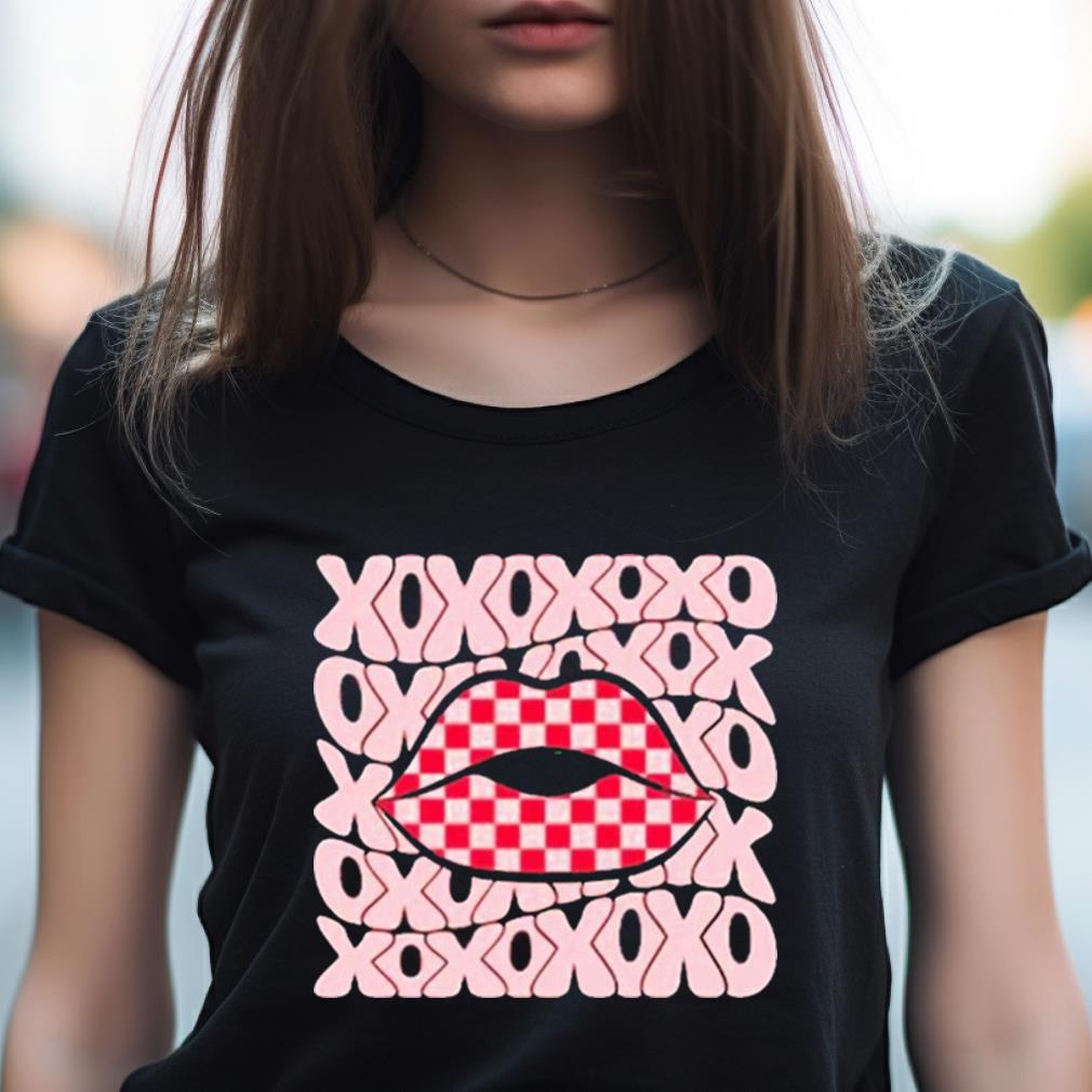 Xoxo Retro Checkered Lips Shirt Xoxo Retro Checkered Lips Shirt