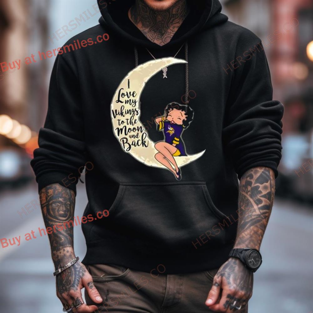 Betty Boop I Love My Minnesota Vikings To The Moon And Back Shirt Betty Boop I Love My Minnesota Vikings To The Moon And Back Shirt