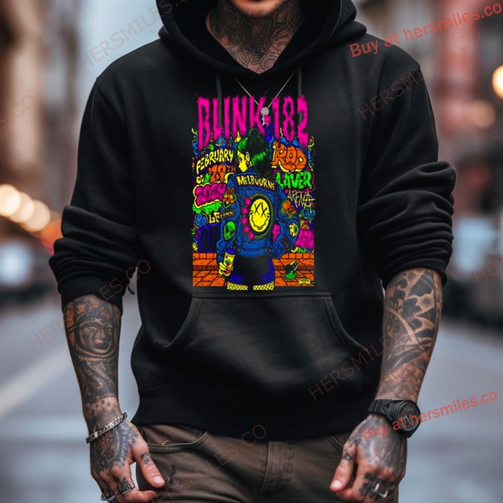 Blink 182 Rod Laver Arena Feb 29 2024 Event Shirt Blink 182 Rod Laver Arena Feb 29 2024 Event Shirt