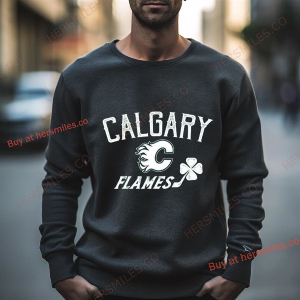 Calgary Flames Levelwear St. Patrick’S Day Richmond Clover T Shirt