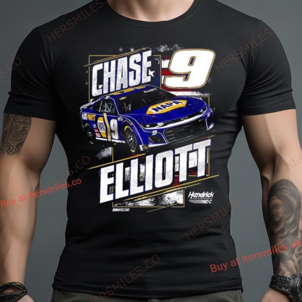 Chase Elliott Hendrick Motorsports Team Collection Navy Napa Patriotic 2024 Shirt