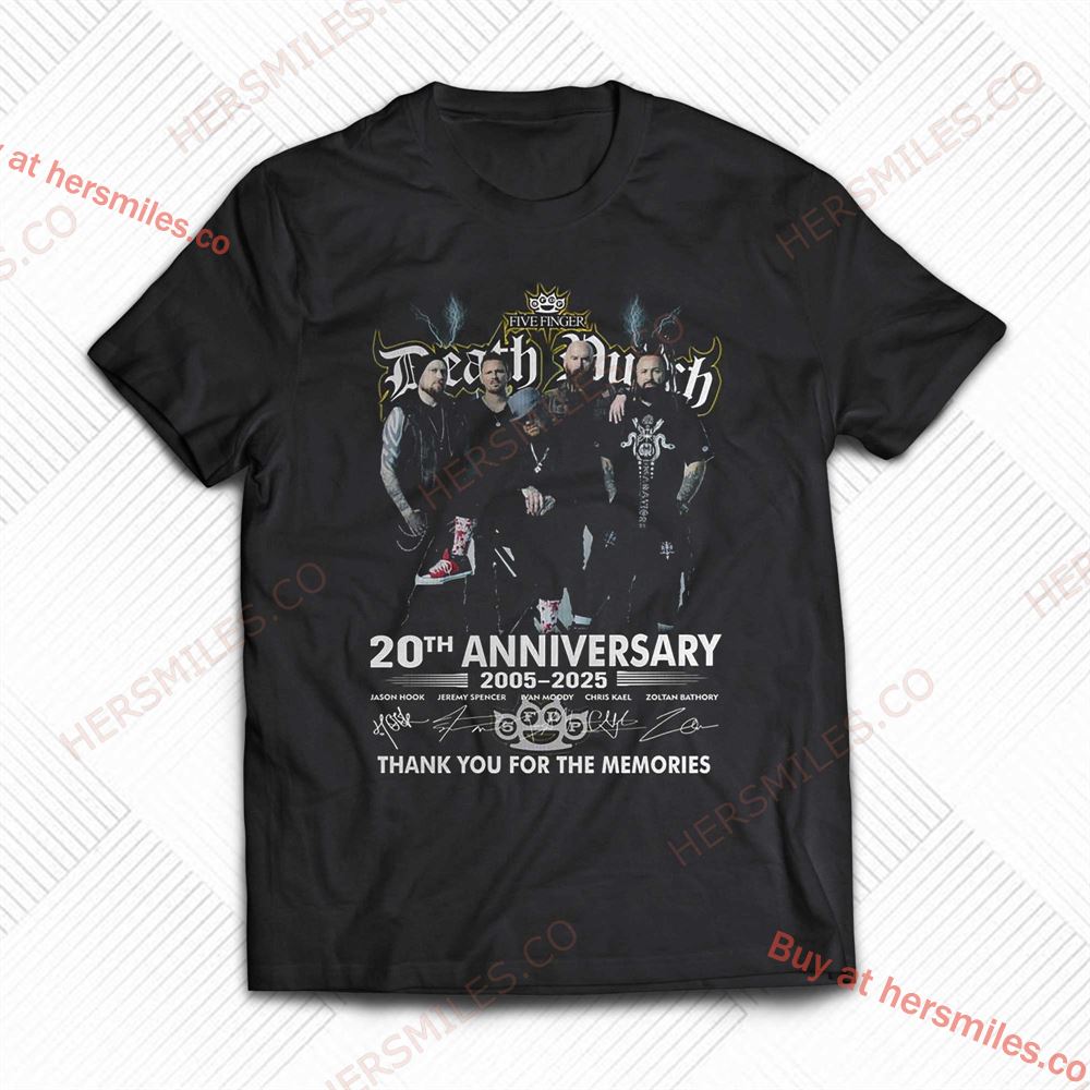 Five Finger Death Punch 20th Anniversary 2005-2025 Thank You For The Memories Shirt