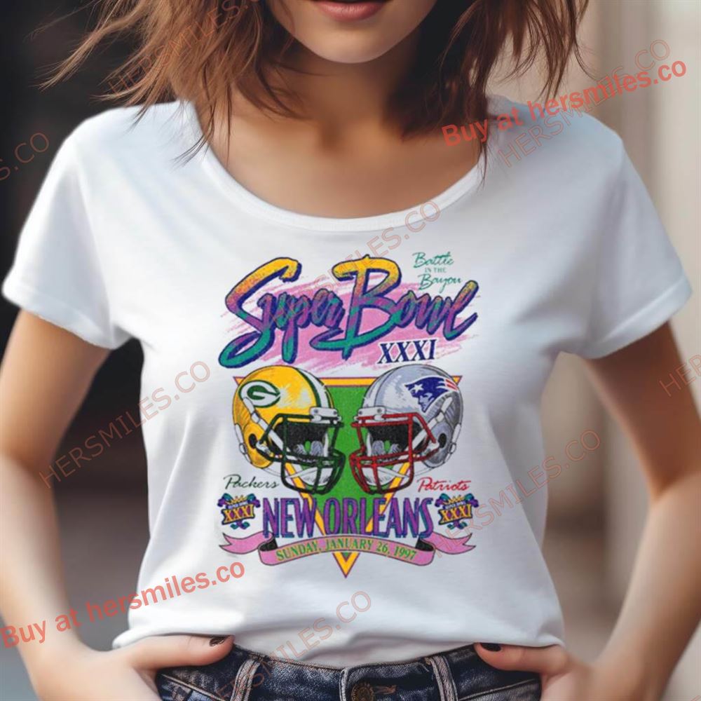 Green Bay Packers Vs New England Patriots 1997 Dueling Super Bowl '47 Franklin Shirt Green Bay Packers Vs New England Patriots 1997 Dueling Super Bowl '47 Franklin Shirt