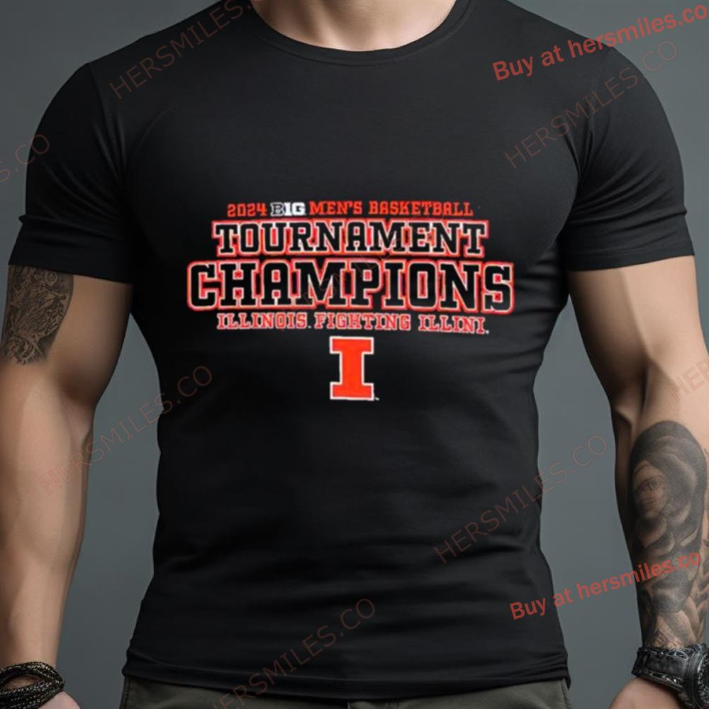 Illinois Fighting Illini 2024 Big Ten Men’S Basketball Conference Tournament Champions Bracket Shirt