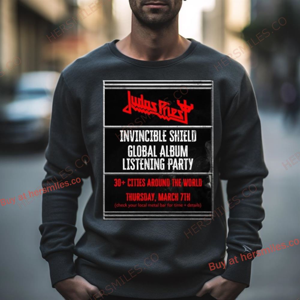 Judas Priest Invincible Shield Global Album Listening Party March 7Th 2024 Shirt