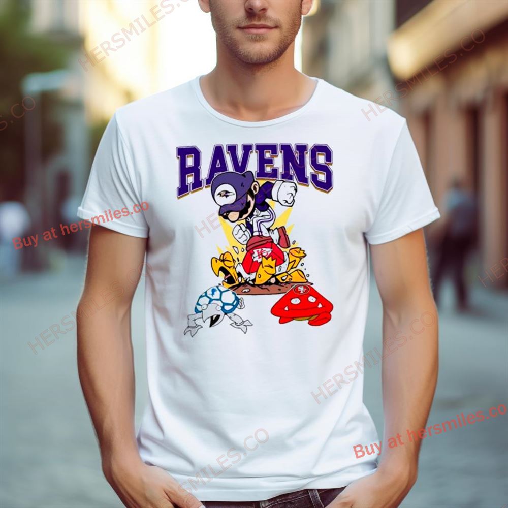 Mario Ravens Stomps On Chiefs Lions 49Ers Shirt