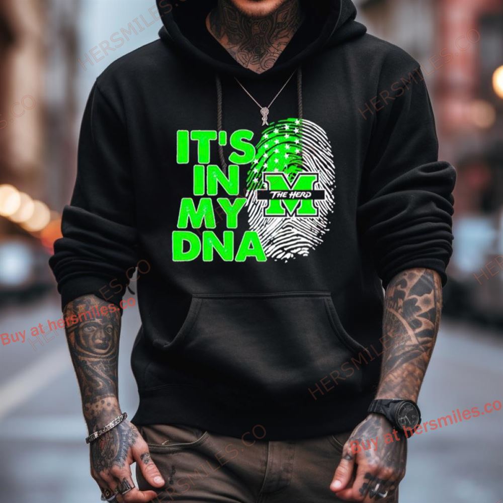 Marshall Thundering Herd It'S In My Dna Fingerprint Shirt Marshall Thundering Herd It'S In My Dna Fingerprint Shirt