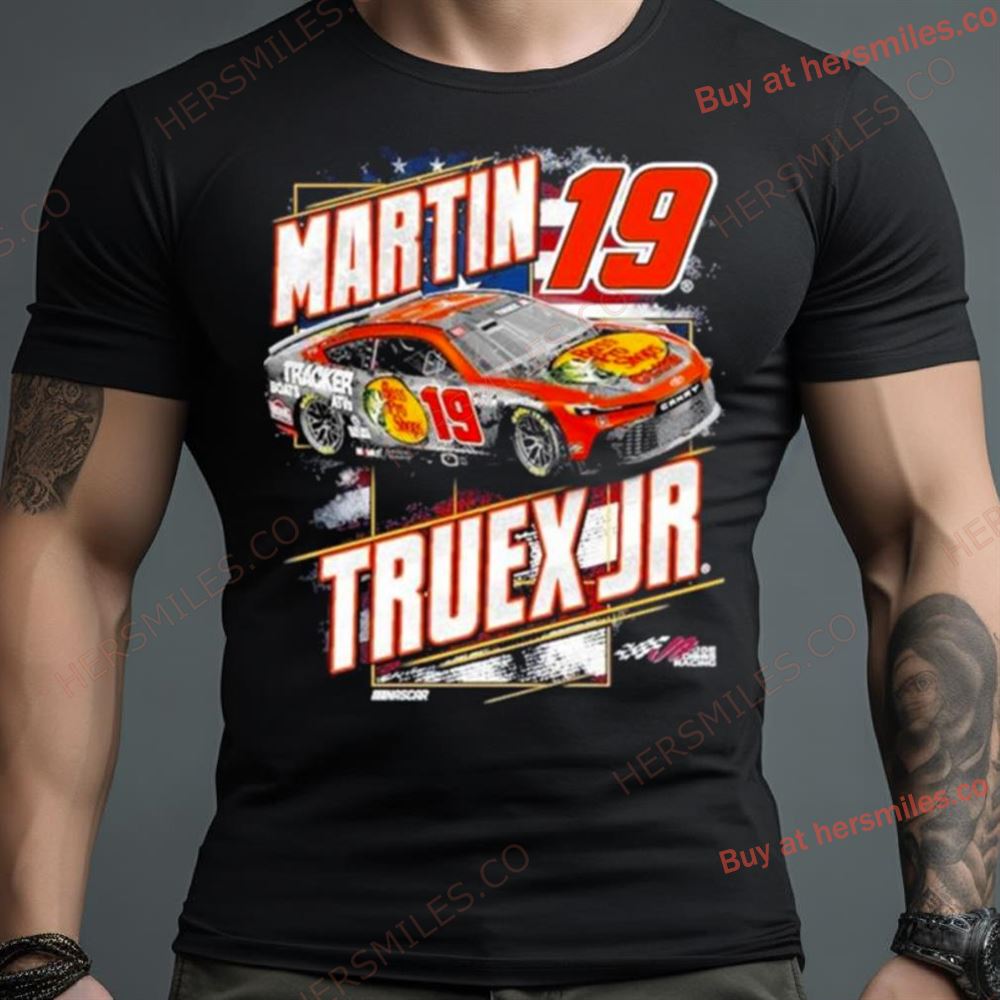 Martin Truex Jr Joe Gibbs Racing Team Collection Navy Bass Pro Shops Patriotic 2024 Shirt