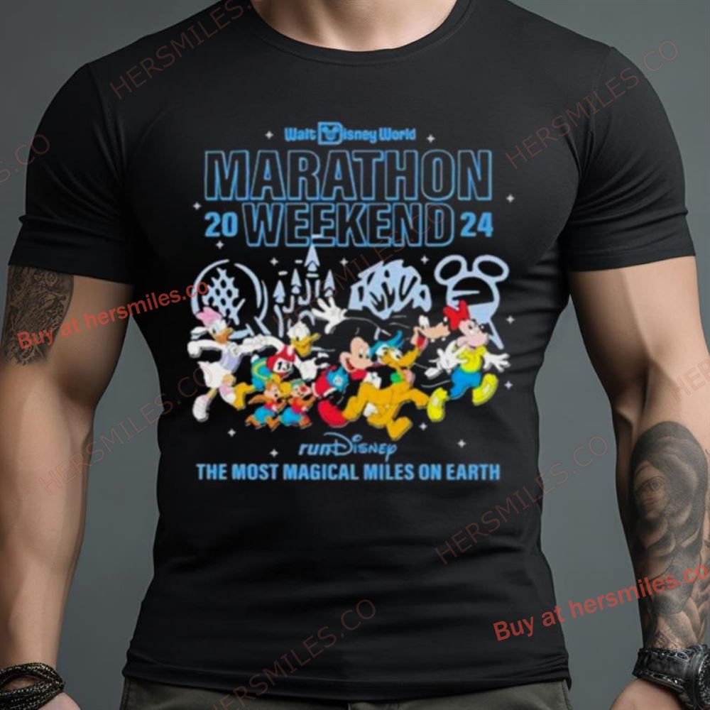 Mickey Mouse Running Walt Disney World Marathon 2024 Shirt
