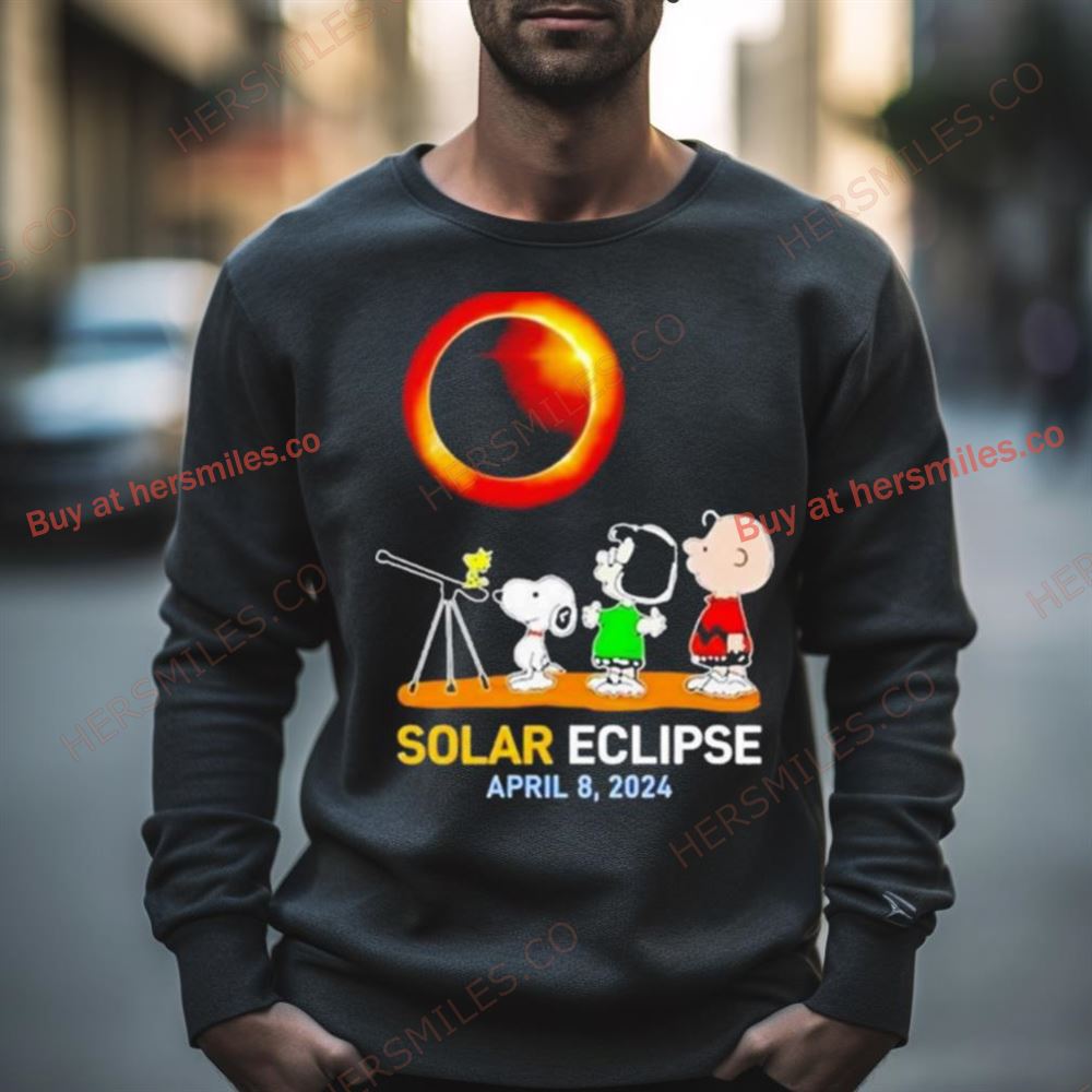 Peanuts Characters Watching Solar Eclipse April 8 2024 Shirt