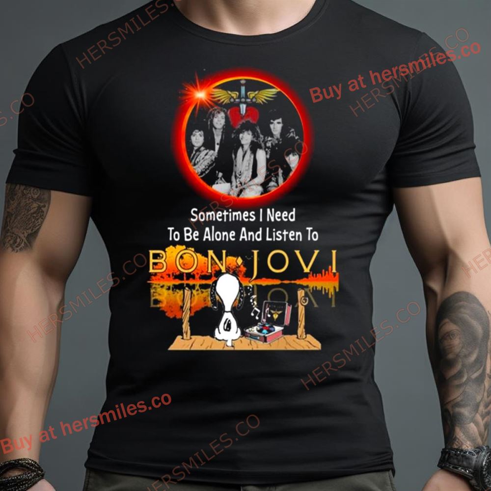 Snoopy Watching Sometimes I Need To Be Alone And Listen To Bon Jovi Shirt