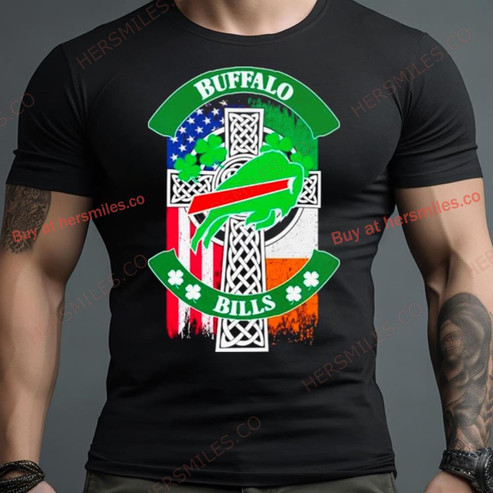 St Patrick’S Day Buffalo Bills Usa And Ireland Flag Shirt