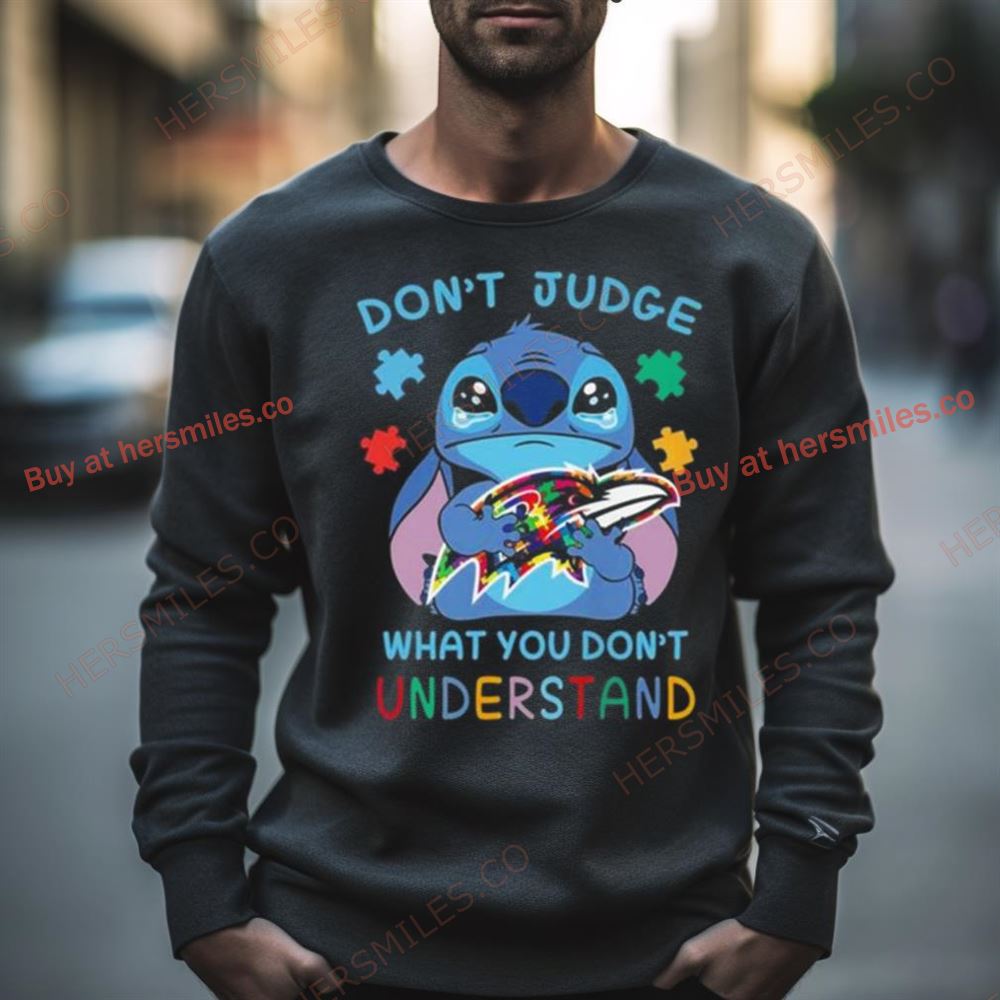 Stitch Baltimore Ravens Autism Awareness Don’T Judge What You Don’T Understand Shirt