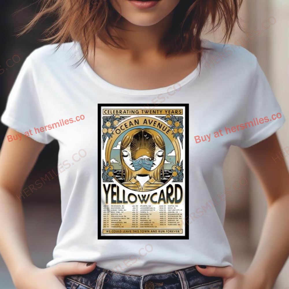 Yellowcard 2024 Ocean Avenue 20 Years Tour Poster Shirt Yellowcard 2024 Ocean Avenue 20 Years Tour Poster Shirt